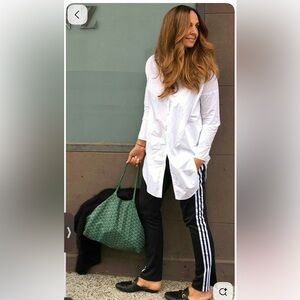 Classic Adidas Black Track Pants Mens Size L 3-Stripe Zip Ankle